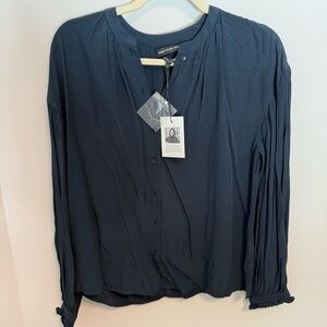 Something Navy Dark Blue Casual Button-Down Shirt